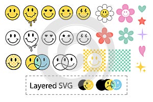 Smiley Face. Groovy SVG photo