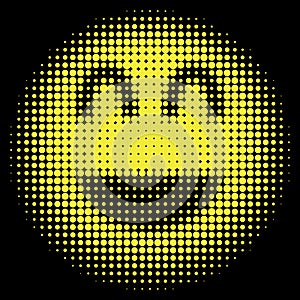 Smiley face in halftone dots style