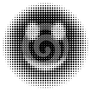 Smiley face in halftone dots style