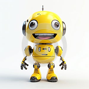 Smiley face happy robot android mascot