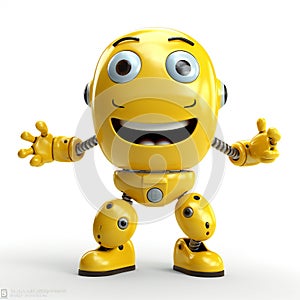 Smiley face happy robot android mascot