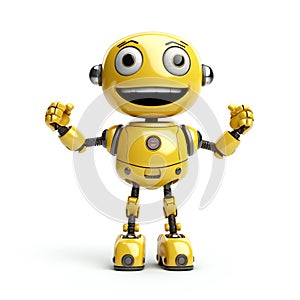 Smiley face happy robot android mascot