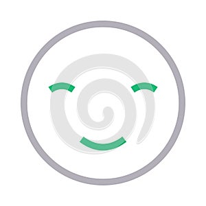 Smiley face thin color line vector icon