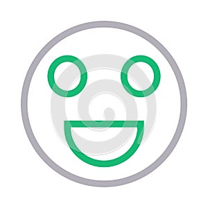 Smiley face thin color line vector icon