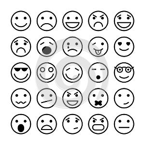 Smiley faces elements for website design photo