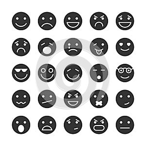 Smiley faces icons set of emotions