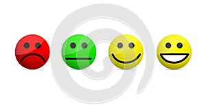 smiley faces levels icons illustration isolated over a white