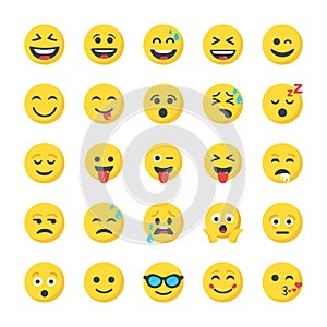 Smiley Flat Icons Set