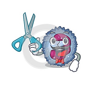 Smiley Funny Barber neutrophil cell cartoon character design style
