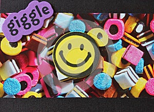 Smiley with giggle font card