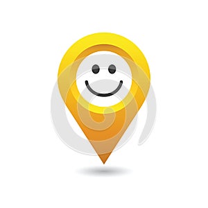 Smiley happy location pin