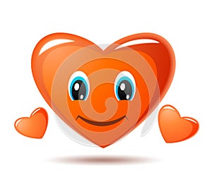 Smiley heart. Vector icon