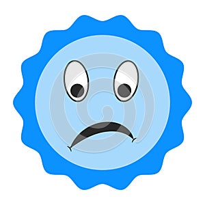 Smiley icon angry unhappy emotions blue sun smiley sad