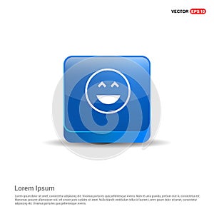 smiley icon, Face icon - 3d Blue Button