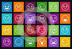 Smiley Icons Design Metro style set