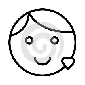 Smiley thin line vector  icon