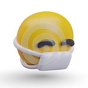 Smiley in medical mask. Sick character. Concept of health protection