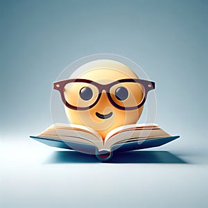 Smiley Reader: 3D Bookish Illustration