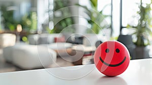 The smiley red ball. AI generated