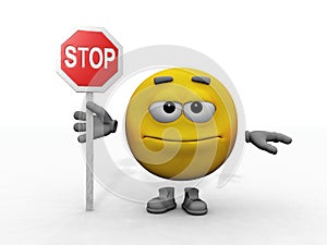 Smiley and stop sign