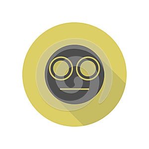 smiley in a stupor long shadow icon. Simple glyph, flat vector of web icons for ui and ux, website or mobile application