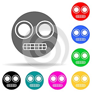 smiley in a stupor multi color style icon. Simple thin line, outline vector of web icons for ui and ux, website or mobile