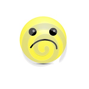 Smiley unhappy offended. 3D