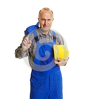 Smiley worker after hard workday photo