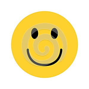 Smiley yellow face emoji on white background