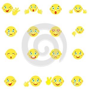 Smilies with different emotions and gestures.