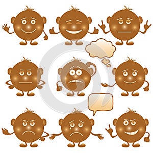 Smilies round, set, brown