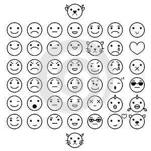 Smilies vector icons. Each grouped. photo
