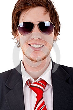 Smilig business man with sunglasses