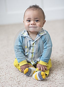 Smiling Adorable diverse baby boy portrait