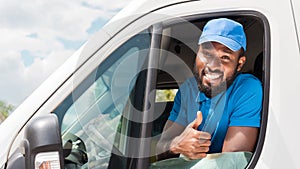 smiling african american delivery man