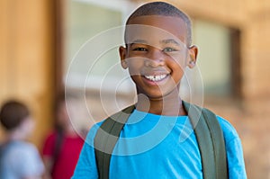 Smiling african school boy