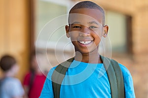 Smiling african school boy photo
