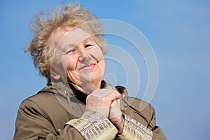 Smiling aged woman