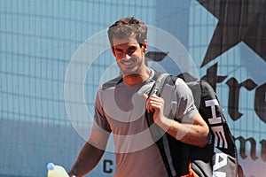 Andy Murray coming to the practice.