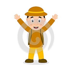 Smiling Archeologist Cartoon Character