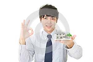 Smiling Asian businessman