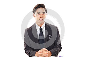 Smiling Asian businessman