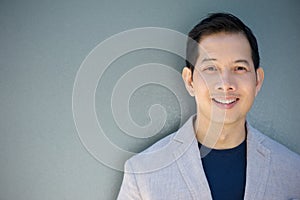 Smiling asian man