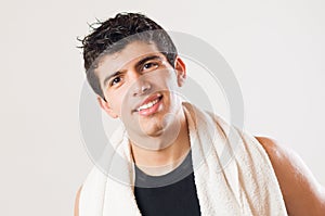 Smiling athletic man