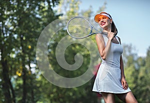 Beautiful girl with a tennis racket