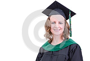 Smiling attractive middle-aged woman graduate