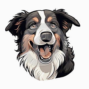 Smiling Australian Shepherd Dog Vector Illustration In 32k Uhd