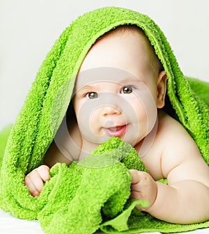 Smiling baby, beautiful portrait