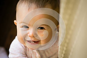 smiling baby close up