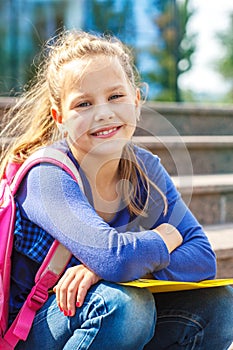 Smiling basic school student